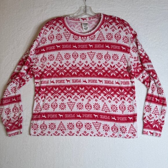 Victoria's Secret PINK Thermal Pajama Set, Long Sleeve Shirt & Pants XS #1422 - Picture 2 of 11